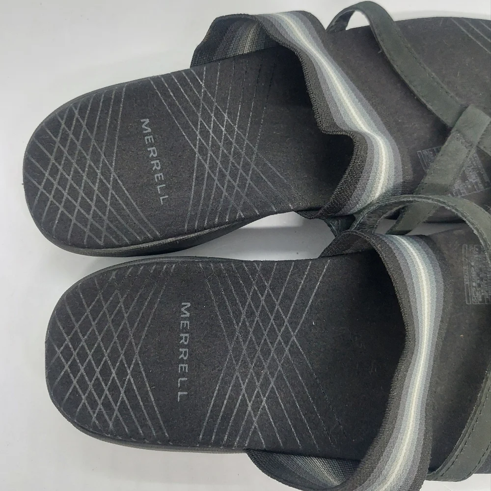 Merrell Zinnia Women's Sandal Black Synthetic Size 10 Slip-On Casual Shoes